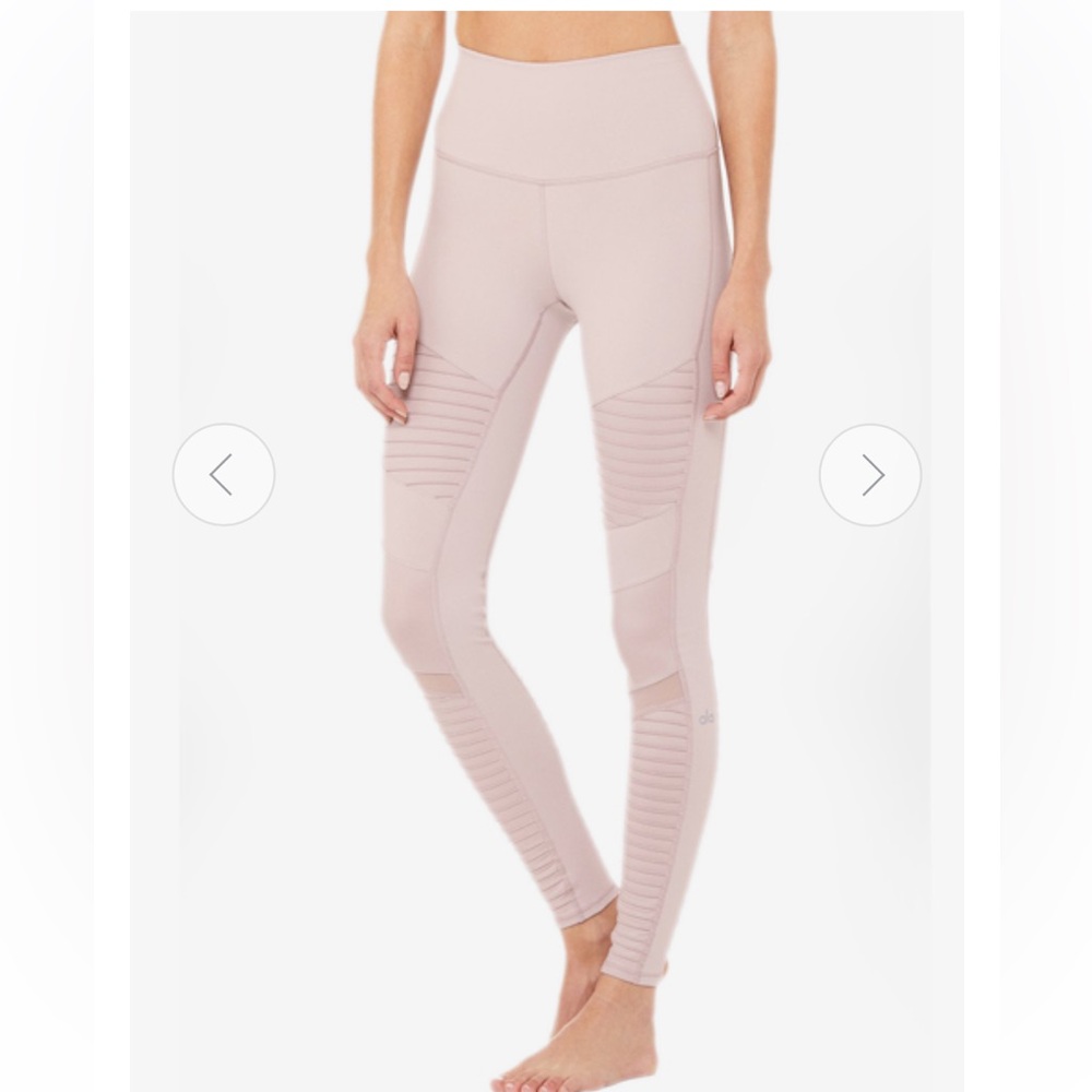 ALO High-Waist MOTO Legging Va-Va-Vroom Legging Lavender Cloud Size Small